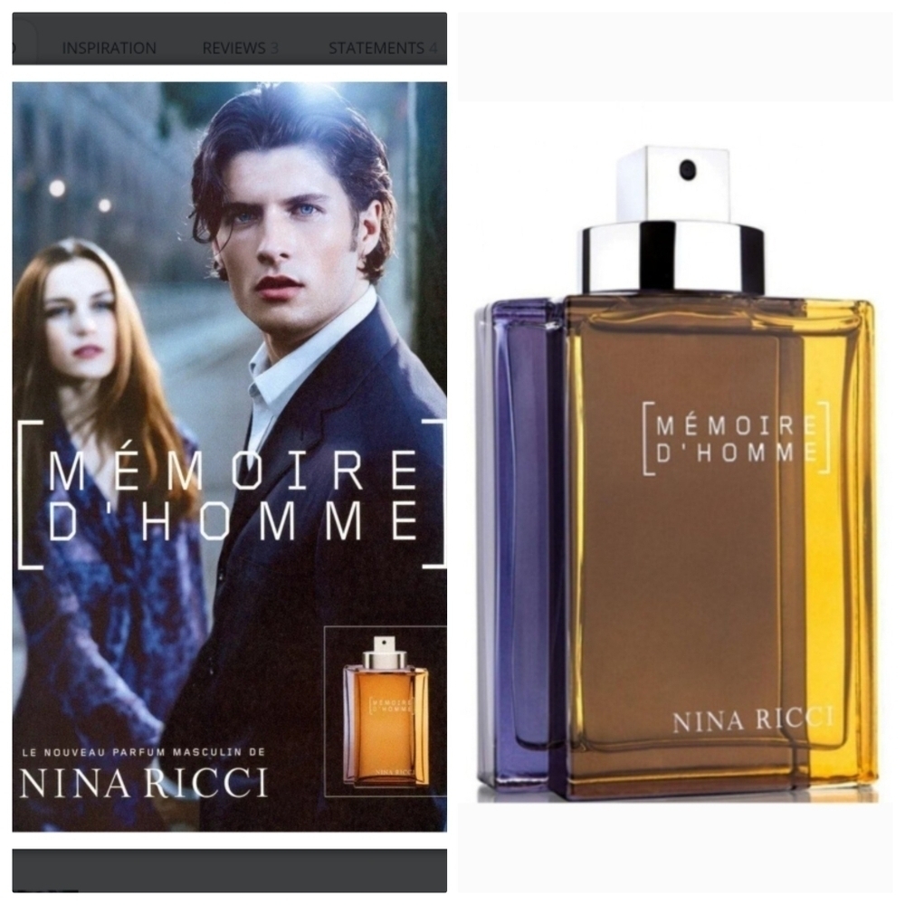 New Nina Ricci MÉMOIRE D'HOMME EDT Spray New In Sealed Packaging Discontinued
